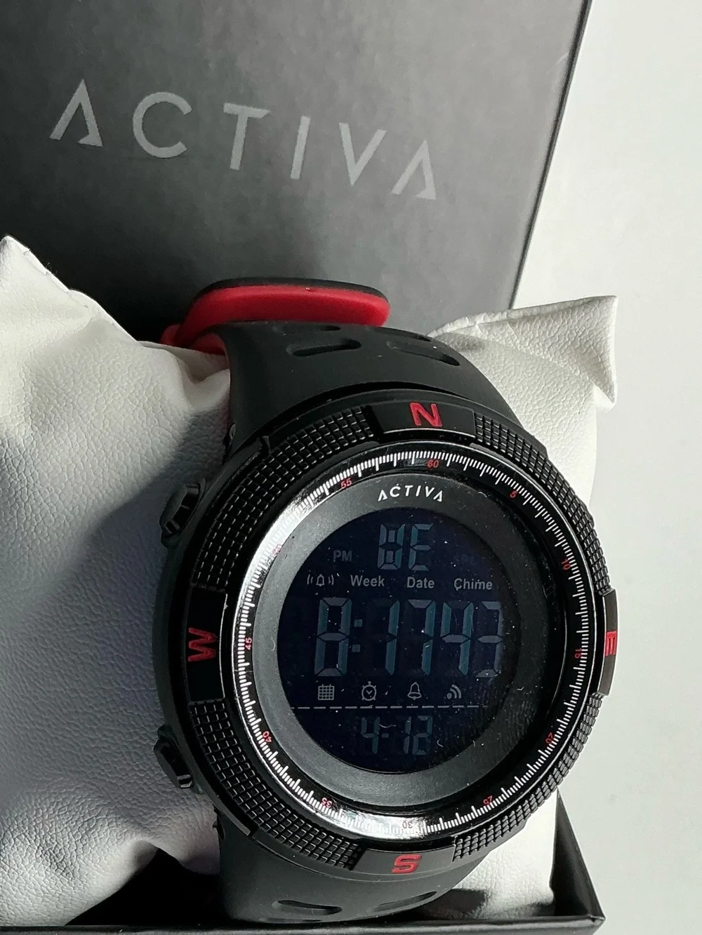 Activa Black and Red Digital Sport Watch with Silicone Band(cw1915m)